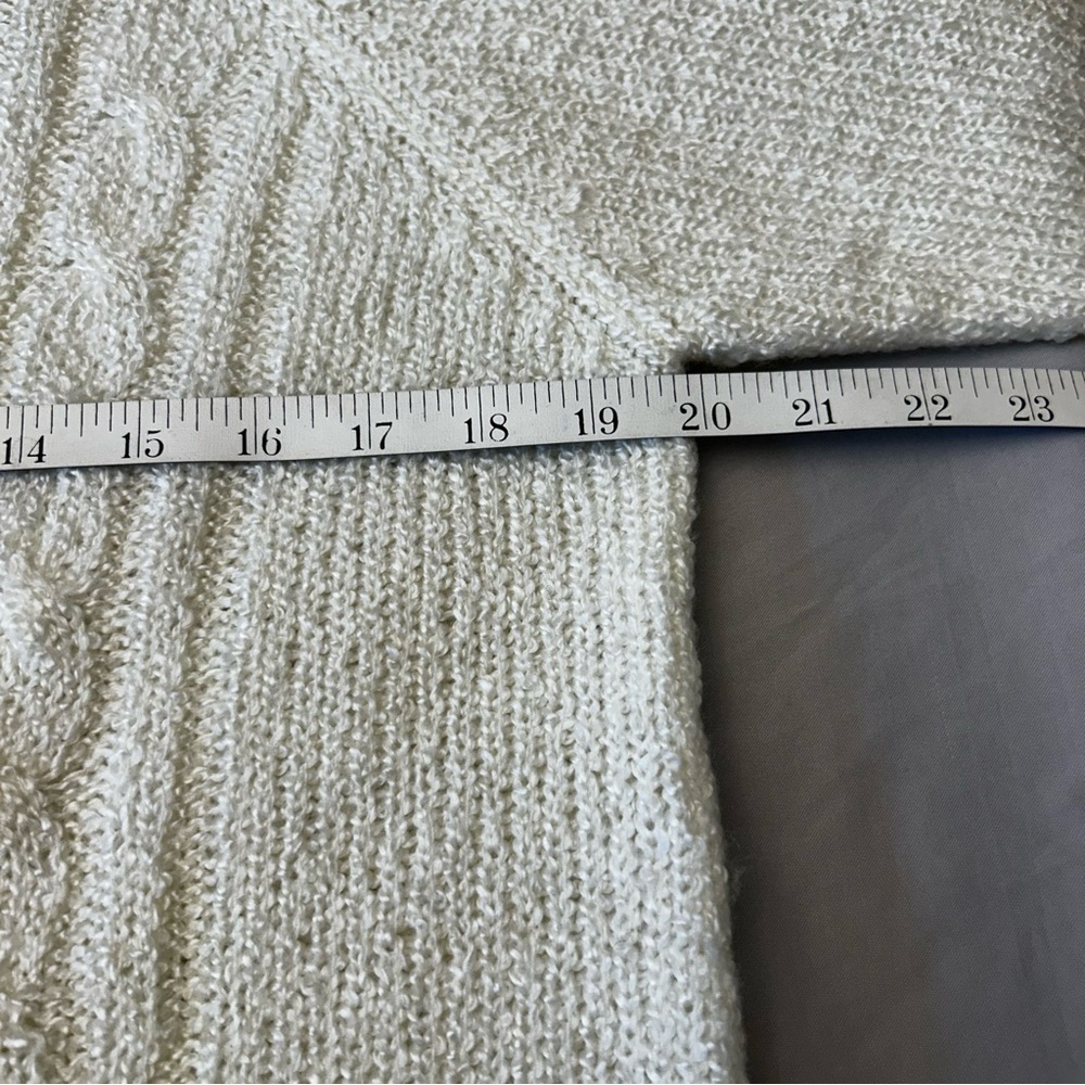 Vintage Cream Cable Knit Mock Turtleneck Acrylic Sweater - Picture 8 of 10